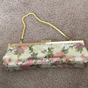 Metallic/shimmer like floral clutch purse